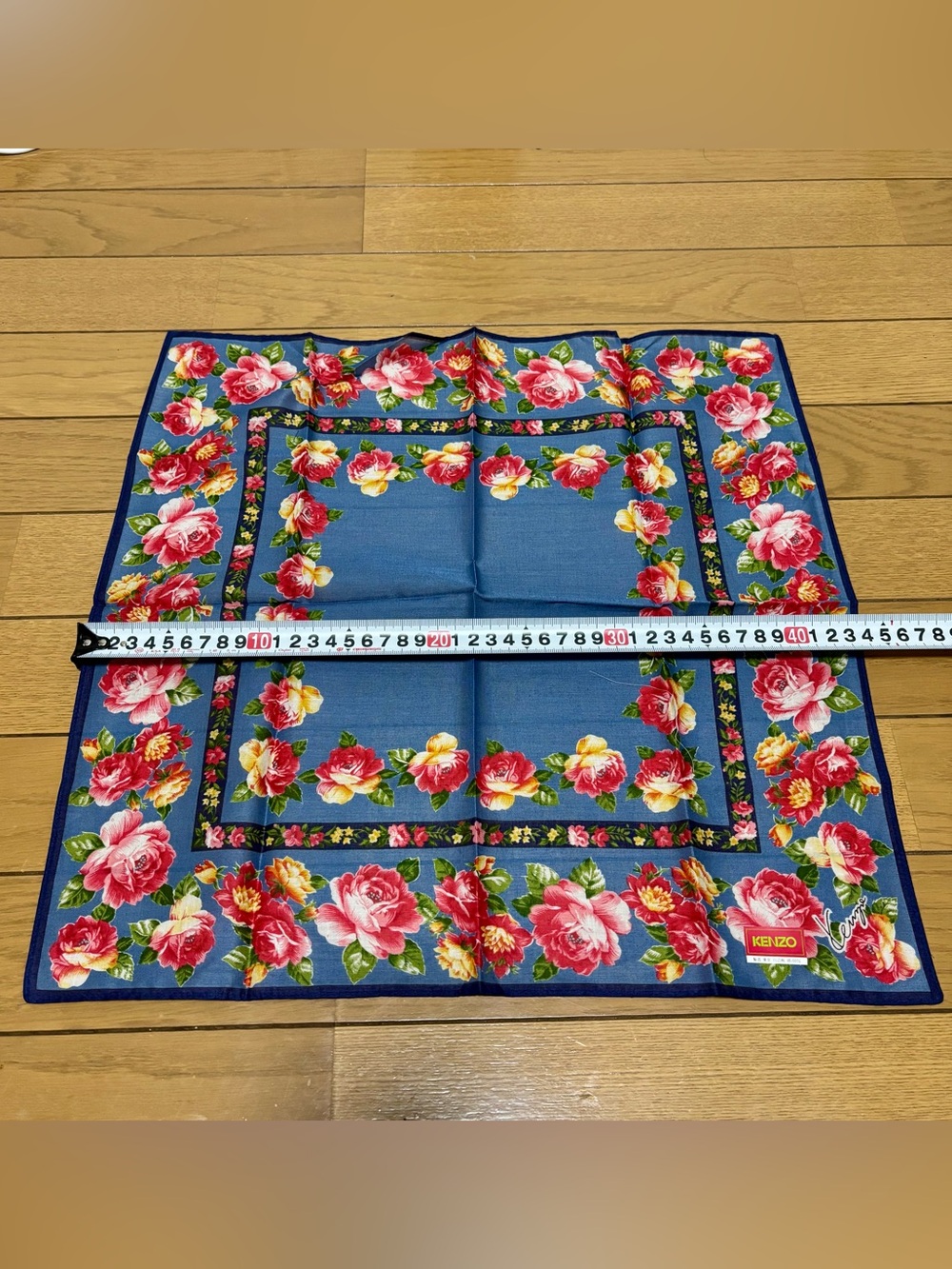 KENZO Multicolor Floral 100% Cotton Handkerchief/Bandana/Scarf size 44cm 17.5” - Picture 8 of 9